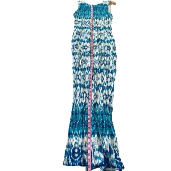 Forest Lily maxi dress blue white bohemian size 6 sleeveless lightweight jersey - Picture 12 of 16